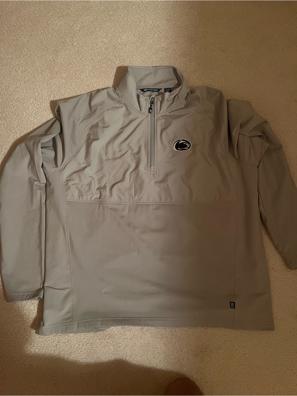 Penn State Cutter & Buck Men's Light Grey Quarter-Zip Pullover